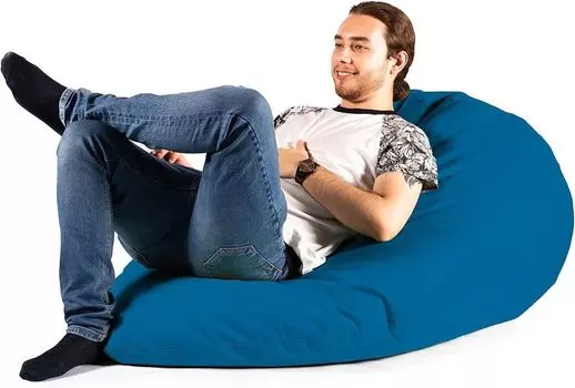 Погремушка-мешок каплевидной формы, подушка для сиденья, большая погремушка, цвет на выбор, светло-голубой XXL BuBiBag