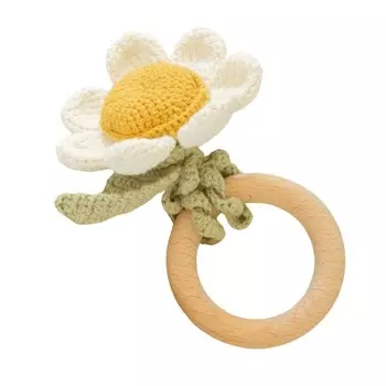 Погремушка с цветочной маргариткой, детская игрушка, игрушка с деревянным кольцом/как Моисей Like Moses