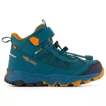 Походная обувь Trollkids Tronfjell Hiker Mid, цвет Deep Lagoon/Cinnamon