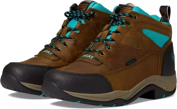 Походная обувь водонепроницаемая Terrain Waterproof Boot Ariat, цвет Weathered Brown/Turquoise