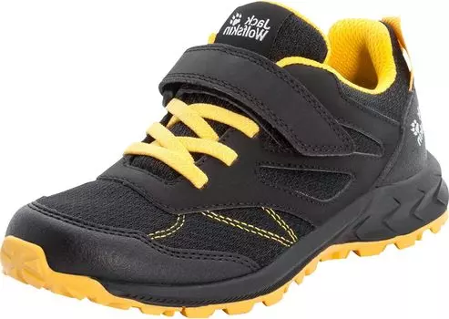 Походная обувь Woodland Low VC Jack Wolfskin, цвет Black/Burly Yellow XT