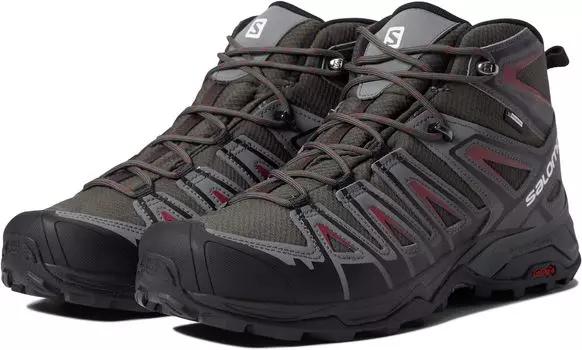 Походная обувь X Ultra Pioneer Mid CSWP Salomon, цвет Peat/Quiet Shade/Biking Red