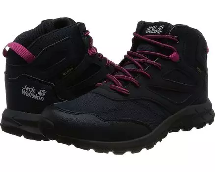 Походные ботинки Jack Wolfskin Woodland Texapore Mid, цвет Dark Blue/Pink