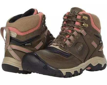 Походные ботинки KEEN Ridge Flex Mid WP, цвет Timberwolf/Brick Dust