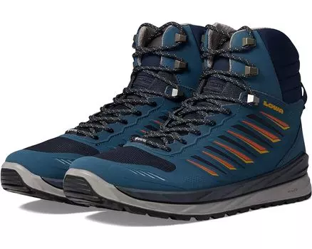 Походные ботинки Lowa Axos GTX Mid, цвет Steel Blue/Orange