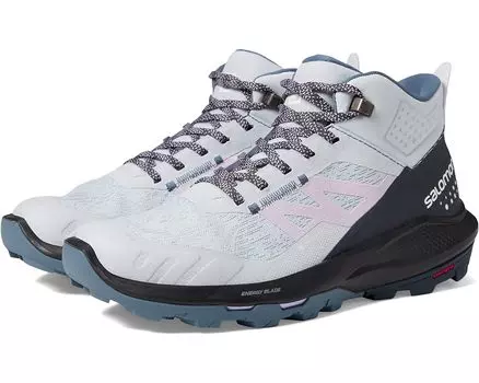 Походные ботинки Salomon Outpulse Mid GTX, цвет Arctic Ice India Ink Orchid Bloom