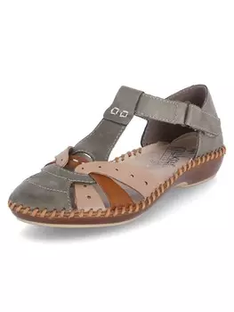 Походные сандалии rieker, цвет olive/beige/cayenne