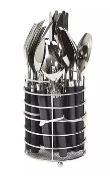 Походные столовые приборы с корзиной, набор столовых приборов из нержавеющей стали, 24 предмета Bo Camp