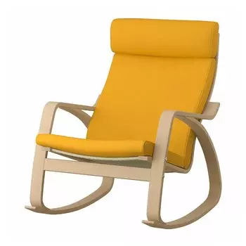 ПОЭНГ Кресло-качалка, дубовый шпон светлый/Скифтебо желтый PONG IKEA