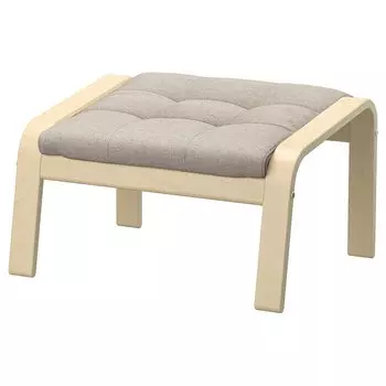 ПОЭНГ Пуф, березовый шпон/Гуннаред бежевый PONG IKEA