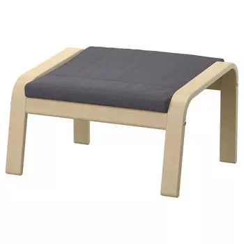 ПОЭНГ Пуф, березовый шпон/Скифтебо темно-серый PONG IKEA