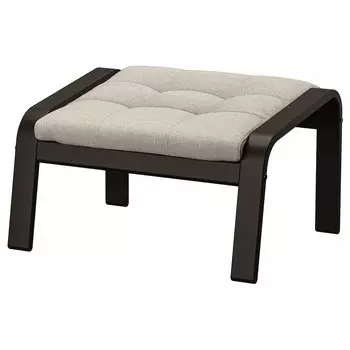 ПОЭНГ Пуф, черно-коричневый/Гуннаред бежевый PONG IKEA