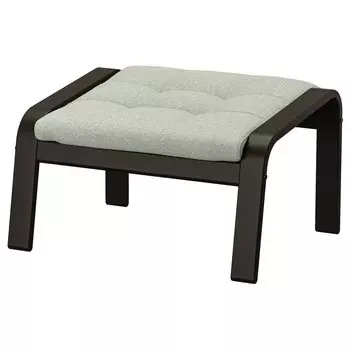 ПОЭНГ Пуф, черно-коричневый/Гуннаред светло-зеленый PONG IKEA