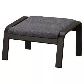 ПОЭНГ Пуф, черно-коричневый/Гуннаред темно-серый PONG IKEA