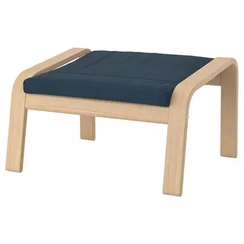 ПОЭНГ Пуф, дубовый шпон светлый/Хилларед темно-синий PONG IKEA
