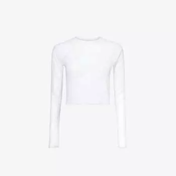 Покажите прозрачный облегающий сетчатый топ Beyond Yoga, белый