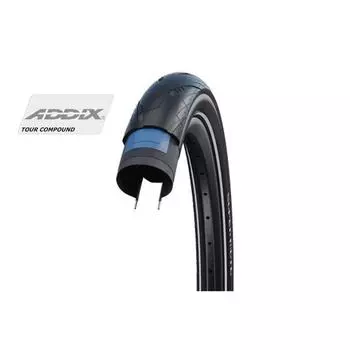 Покрышка Super Moto Wired — 28x2,00 дюйма — Addix Performance — Black Reflex SCHWALBE, черное серебро