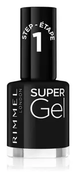 Покрытие ногтей гель-лаком без использования УФ/LED лампы Rimmel Super Gel, оттенок 070 Black Obsession 12 мл