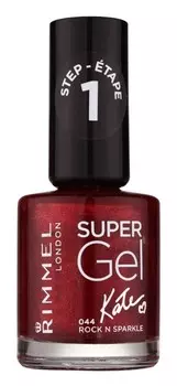 Покрытие ногтей гель-лаком без использования УФ/LED лампы Rimmel Super Gel By Kate, оттенок 044 Rock n Sparkle 12 мл