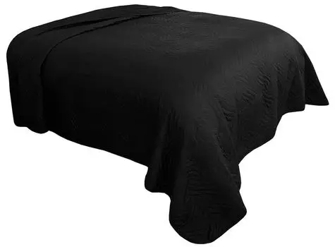 Покрывало 140х210 см черное однотонное мягкое стеганое волнистое leonado vicenti