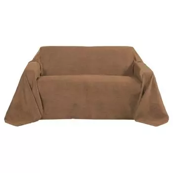 Покрывало Beautissu Romantica в клетку под замшу, коричневый