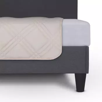 Покрывало (бежевое) 220х240 см с набивным промежуточным слоем, покрывало - легкое покрывало, стеганое летнее одеяло - одеяло, двустороннее одеяло Bestlivings