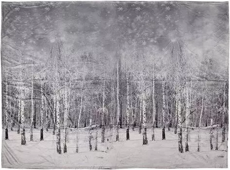 Покрывало Clayre & Eef 130х170 см Серое Полиэстер Дерево Clayre&Eef