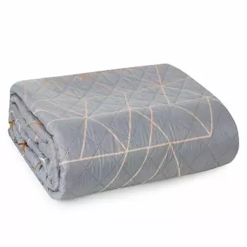 Покрывало Eurofirany 200х220 см серое микрофибра абстрактный декор