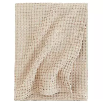 Покрывало H&M Home Waffled Cotton, светло-бежевый