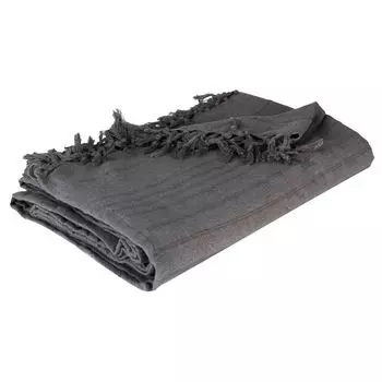 Покрывало хлопковое - серое 160220 см - Atmosphera crateur d'interieur Atmosphera Crateur d'intrieur