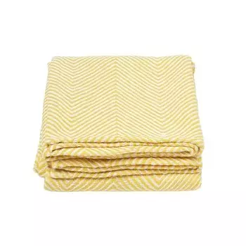 Покрывало Homescapes Halden mit Chevron-Muster, 225x1x255 см цвет gelb-wei