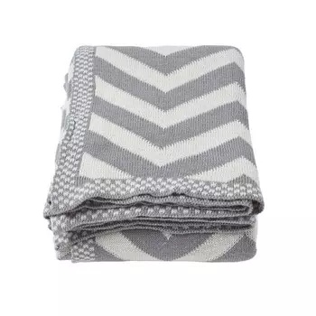 Покрывало Homescapes mit Chevron-Muster, 150x1x200 см цвет grau und cremewei