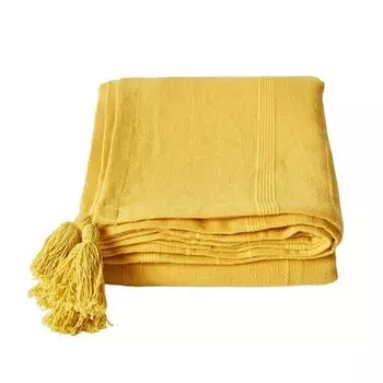 Покрывало Homescapes Rajput, 150x1x200 см, желтый