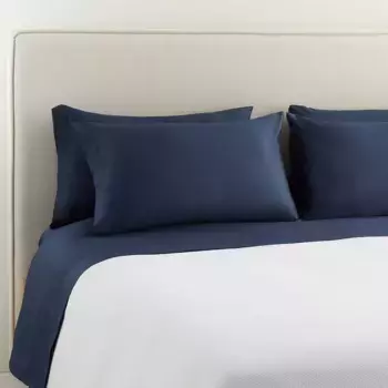 Покрывало из атласа и хлопка, 300 нитей El Corte Ingls, темно-синий