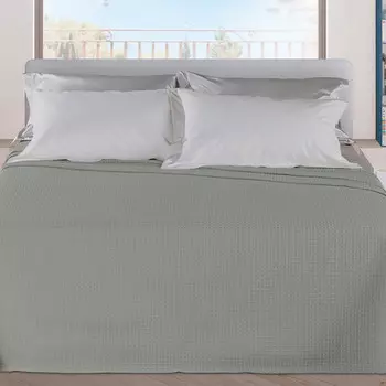 Покрывало из хлопка с жаккардовым узором - Баскетбол Daunex, шалфей, двуспальный