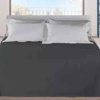 Покрывало из хлопка с жаккардовым узором - Баскетбол Daunex, жемчужно-серый, двуспальный