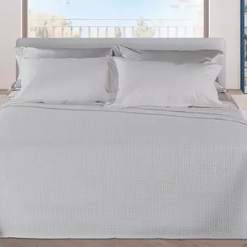 Покрывало из хлопка с жаккардовым узором - Баскетбол Daunex, белый, односпальный