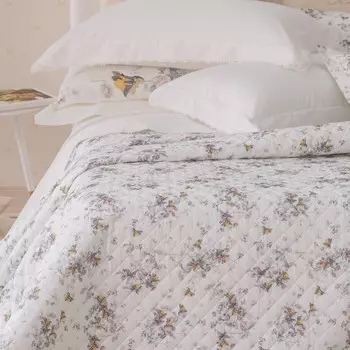 Покрывало из хлопкового перкаля с цветочным узором - Tinker Bell Blumarine, мед, Piazza e Mezza