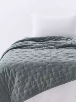 Покрывало John Lewis Cotton Velvet Quilted, цвет sage