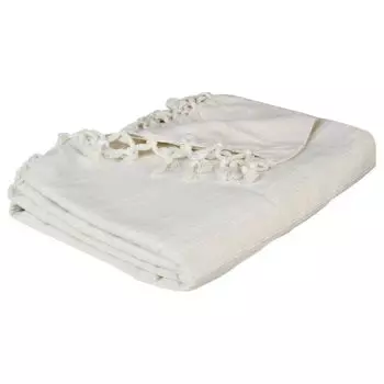 Покрывало квадратное, плед на кровать, пушистый, нежный материал, 70 х 140 см, коричневое Atmosphera Crateur d'intrieur, бежевый