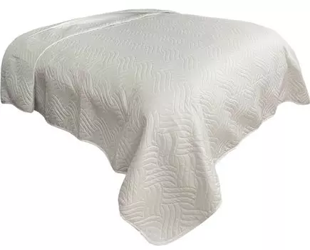 Покрывало на кровать 140x210 см, белая однотонная стеганая волнистая односпальная кровать с мягкой подкладкой leonado vicenti