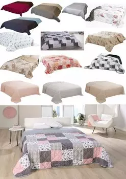 Покрывало на кровать, универсальное одеяло размером примерно 220 x 240 см, диван в стиле пэчворк, дизайн XXL: антрацитовый пэчворк MB Warenhandel24