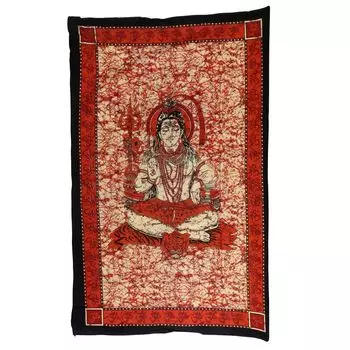 Покрывало - настенное полотенце - Шива - красное - 135х210см Freak Scene