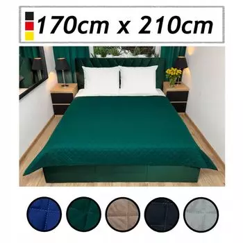 Покрывало, прошитое ультразвуком, с рисунком облаков. Покрывало для двуспальной кровати, мягкое и удобное (зеленое, 170 x 210) SILUK