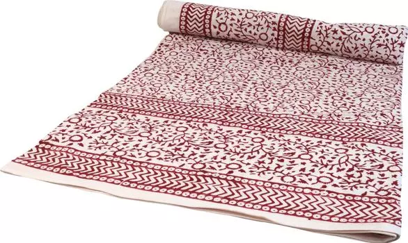 Покрывало с блочным принтом, покрывало на кровать и диван, настенная подвеска ручной работы, настенная ткань — дизайн 6, белый, хлопок, размер: одинарный 150*200 см Guru-Shop