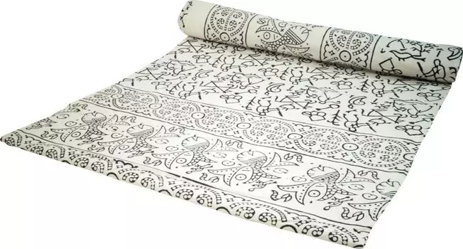 Покрывало с блочным принтом, покрывало на кровать и диван, настенная подвеска ручной работы, настенная ткань — дизайн 6, белый, хлопок, размер: одинарный 150*200 см Guru-Shop