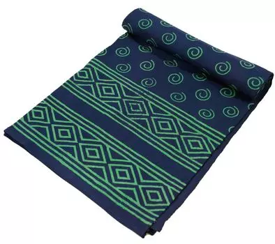 Покрывало с блочным принтом, покрывало на кровать и диван, настенная подвеска ручной работы, настенная ткань — дизайн 10, зеленый, хлопок, размер: одинарный 150*200 см Guru-Shop