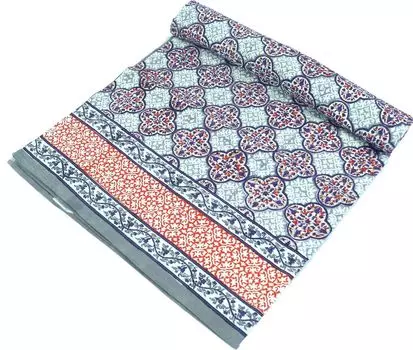 Покрывало с блочным принтом, покрывало на кровать и диван, настенная подвеска ручной работы, настенная ткань — дизайн 19, синий, хлопок, размер: одинарный 150*200 см Guru-Shop