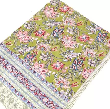 Покрывало с блочным принтом, покрывало на кровать и диван, настенная подвеска ручной работы, настенная ткань - дизайн 9, синий, хлопок, размер: двойной 225*275 см Guru-Shop