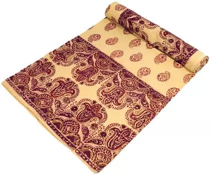 Покрывало с блочным принтом, покрывало на кровать и диван, настенная подвеска ручной работы, настенная ткань - дизайн 23, красный, хлопок, размер: одинарный 150*200 см Guru-Shop